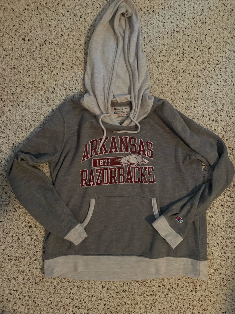Champion Arkansas Razorbacks Gray Pullover Hoodie